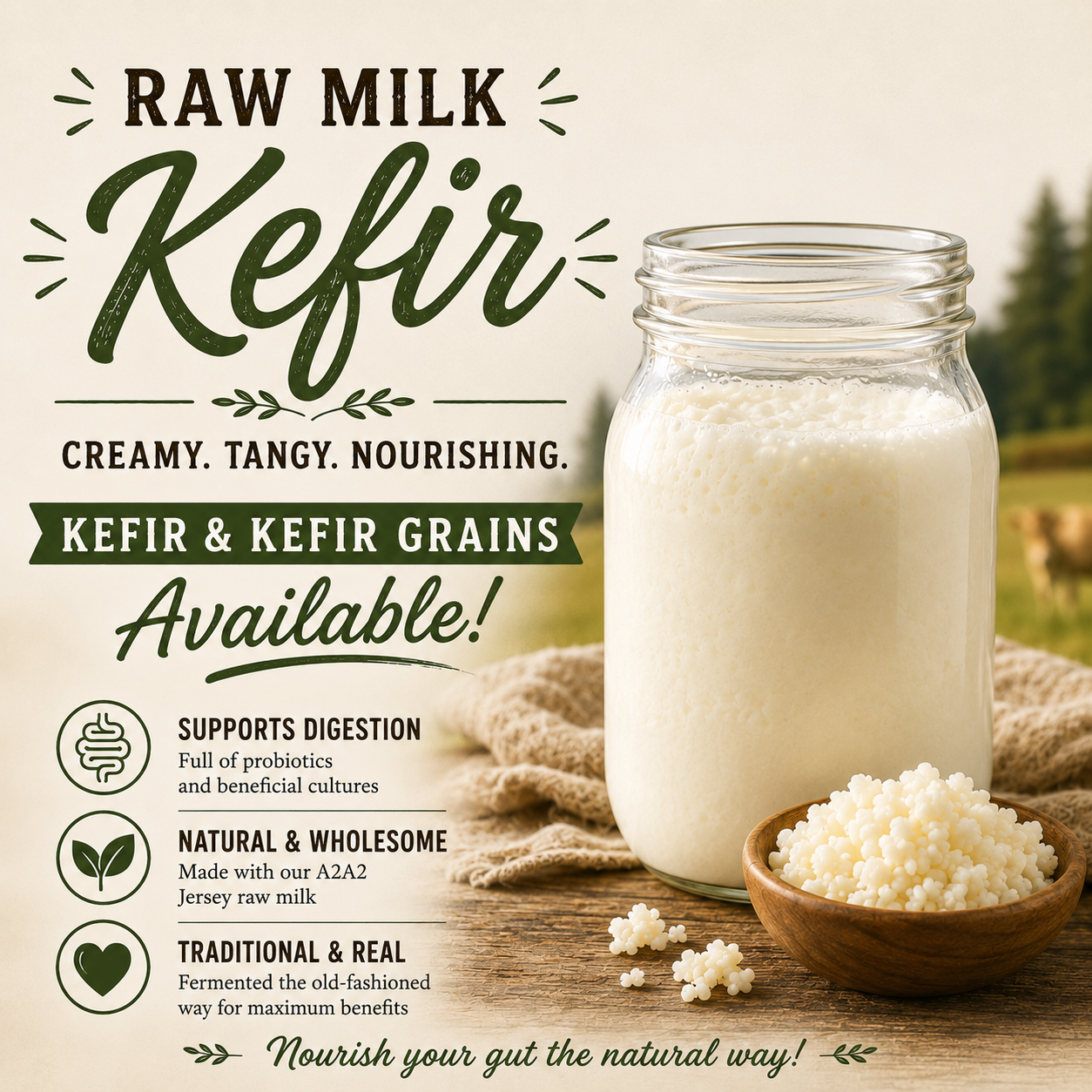 Covenant Ranch raw milk kefir flyer